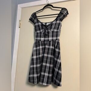 Plaid Black and White Dress